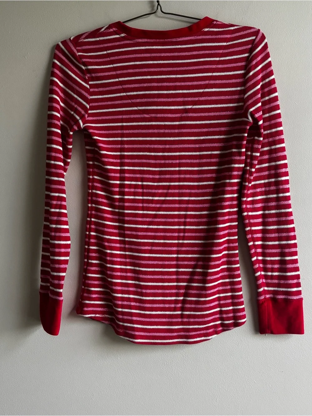 Victoria's Secret Red, Pink, and White Striped Long-Sleeve Pajama Set - Picture 5 of 9